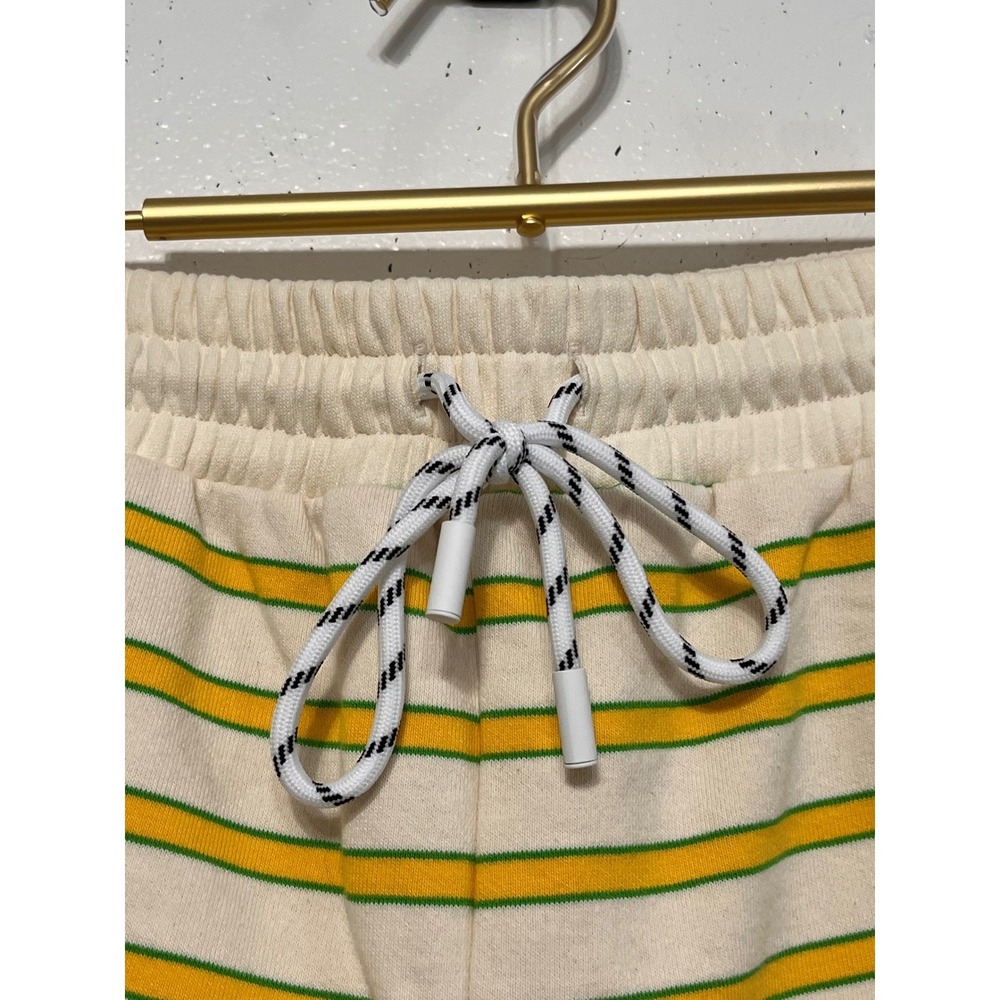 SOLID&STRIPED Shorts Women Medium Striped Drawstring Casual Lounge  Yellow Green - Picture 3 of 3